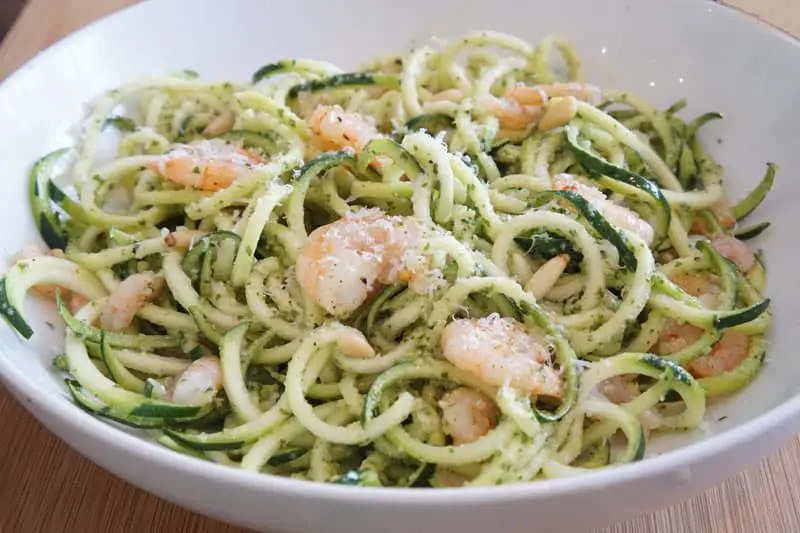 Delicious Zucchini Noodles With Pesto and Shrimp Recipe